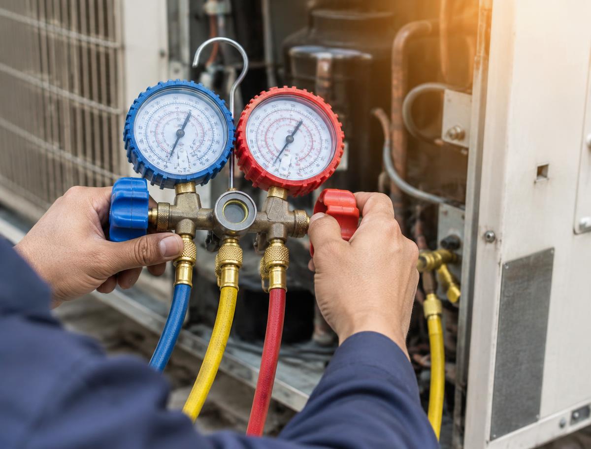 Contrôle du circuit frigorifique au manomètre lors d’un dépannage